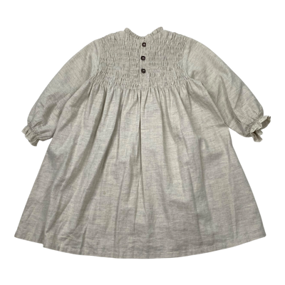 The Simple folk dress, grey melange | 2-3y