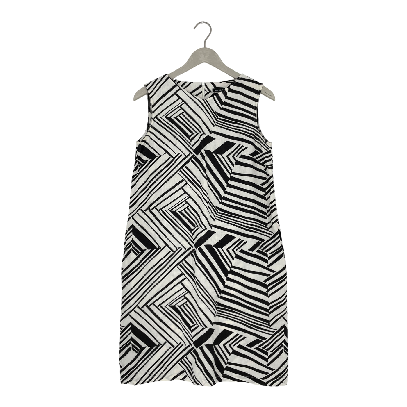 Marimekko aleksandra linen dress, black/white | woman 36