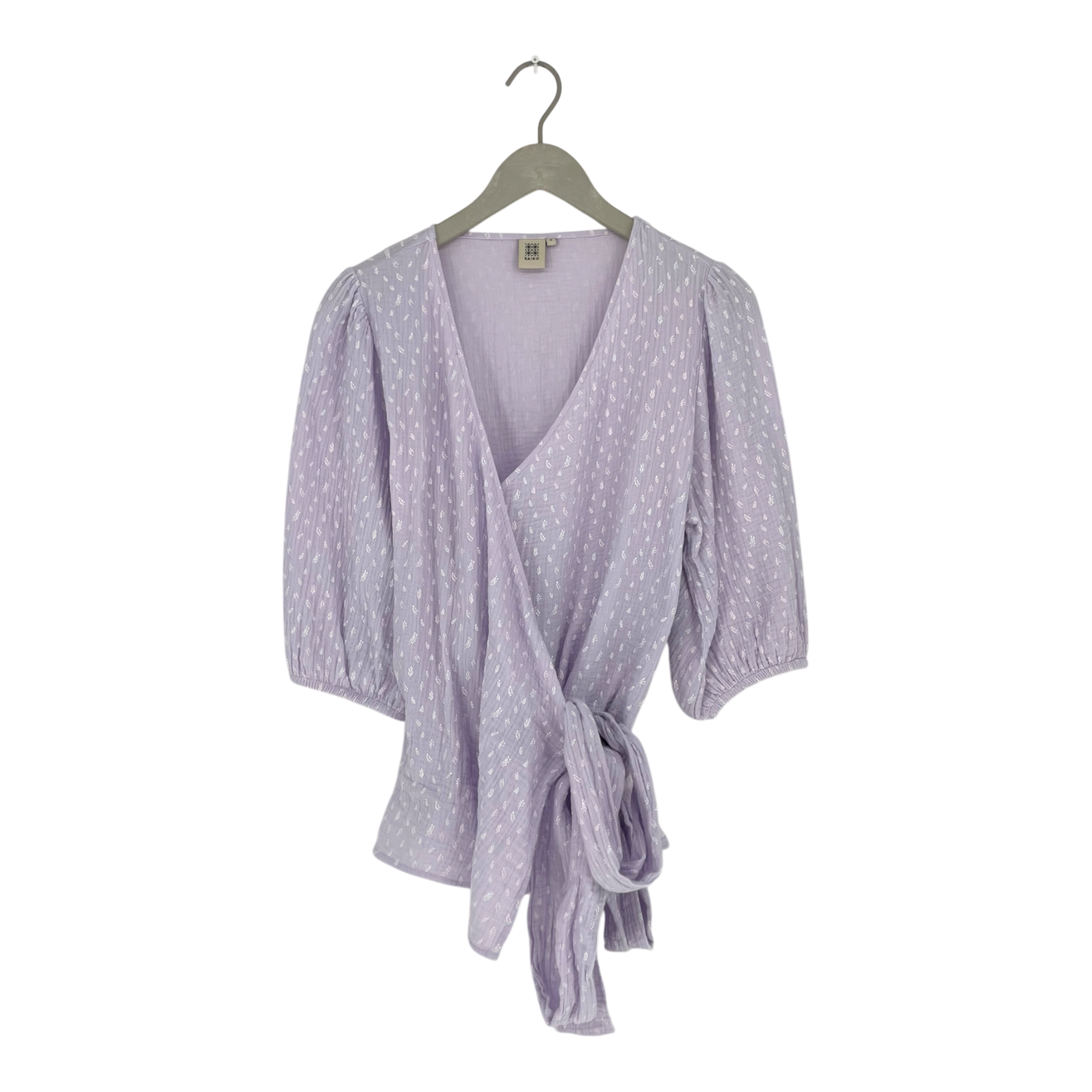Kaiko muslin wrap blouse, lilac | woman M