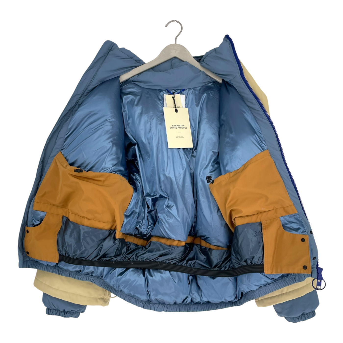 Embassy of Bricks and Logs Merritt utility jacket, orange/sand | unisex L