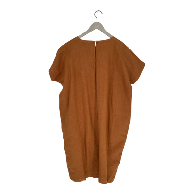 Papu boxy linen dress, caramel brown | woman S