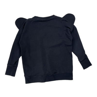 Papu bear ear sweatshirt, black | 122/128cm