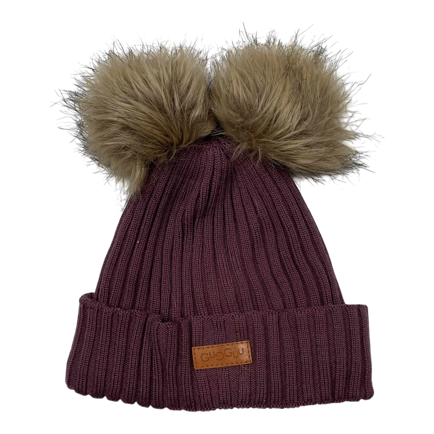 Gugguu merino furry beanie, plum |  47/49cm