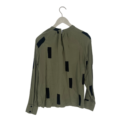 Papu pleated shirt, green woods | woman M