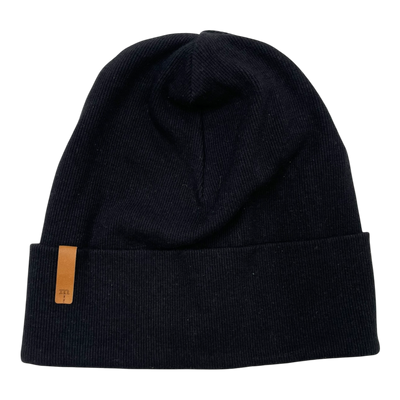 Metsola tricot rib beanie, black |  7-8y