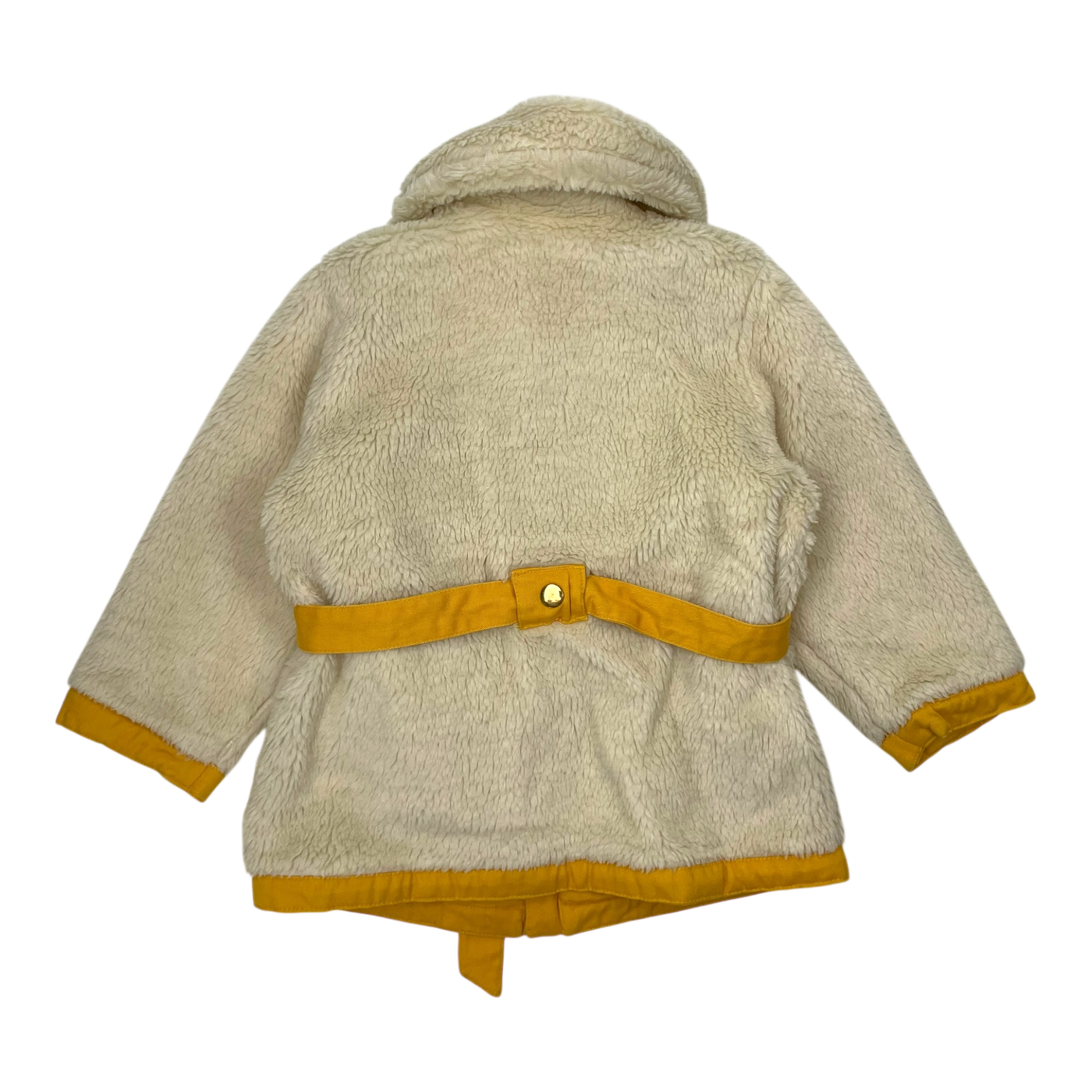 Mini Rodini teddy jacket, white/yellow | 104/110cm