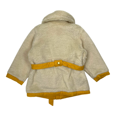 Mini Rodini teddy jacket, white/yellow | 104/110cm