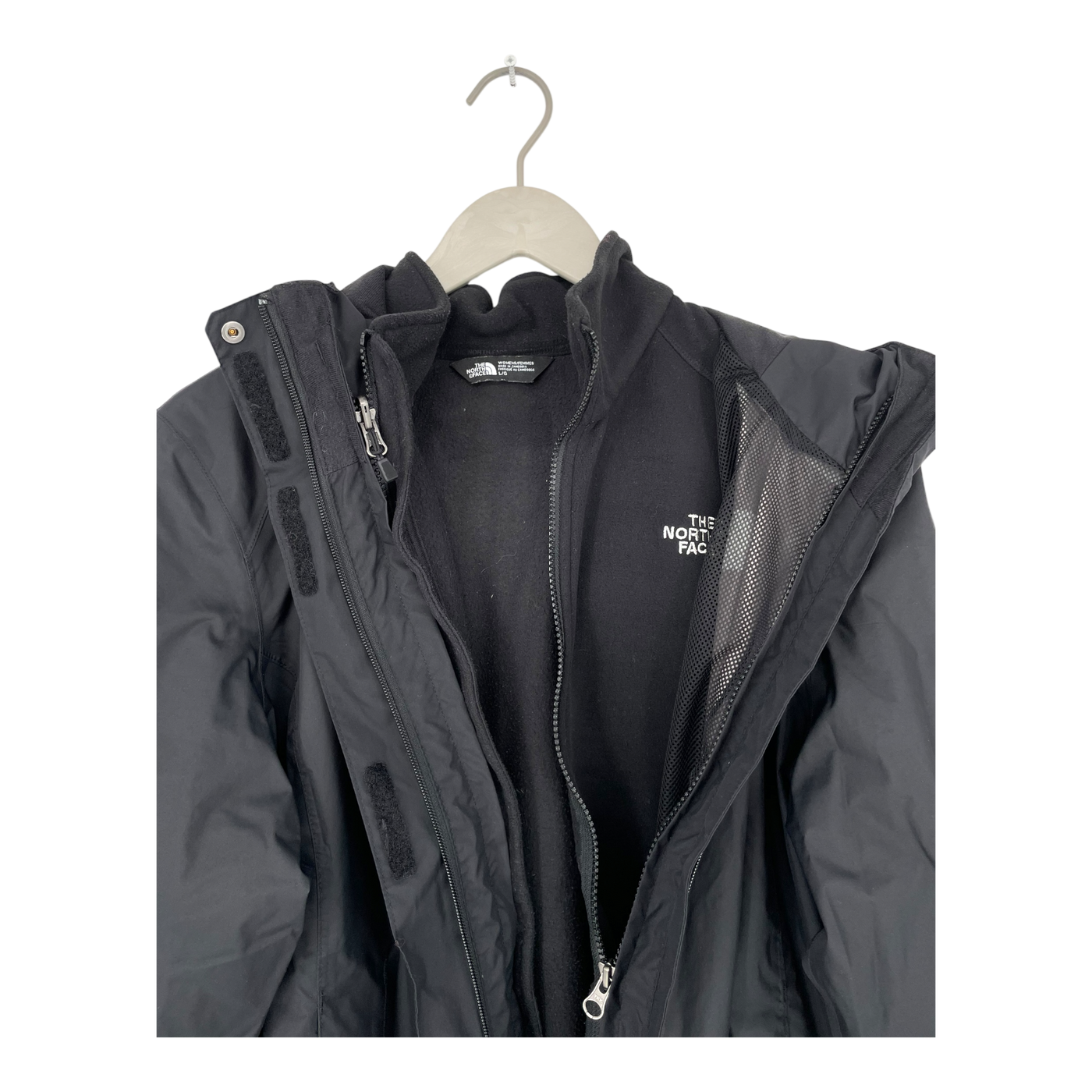 The North Face shell jacket and fleece, black | woman L