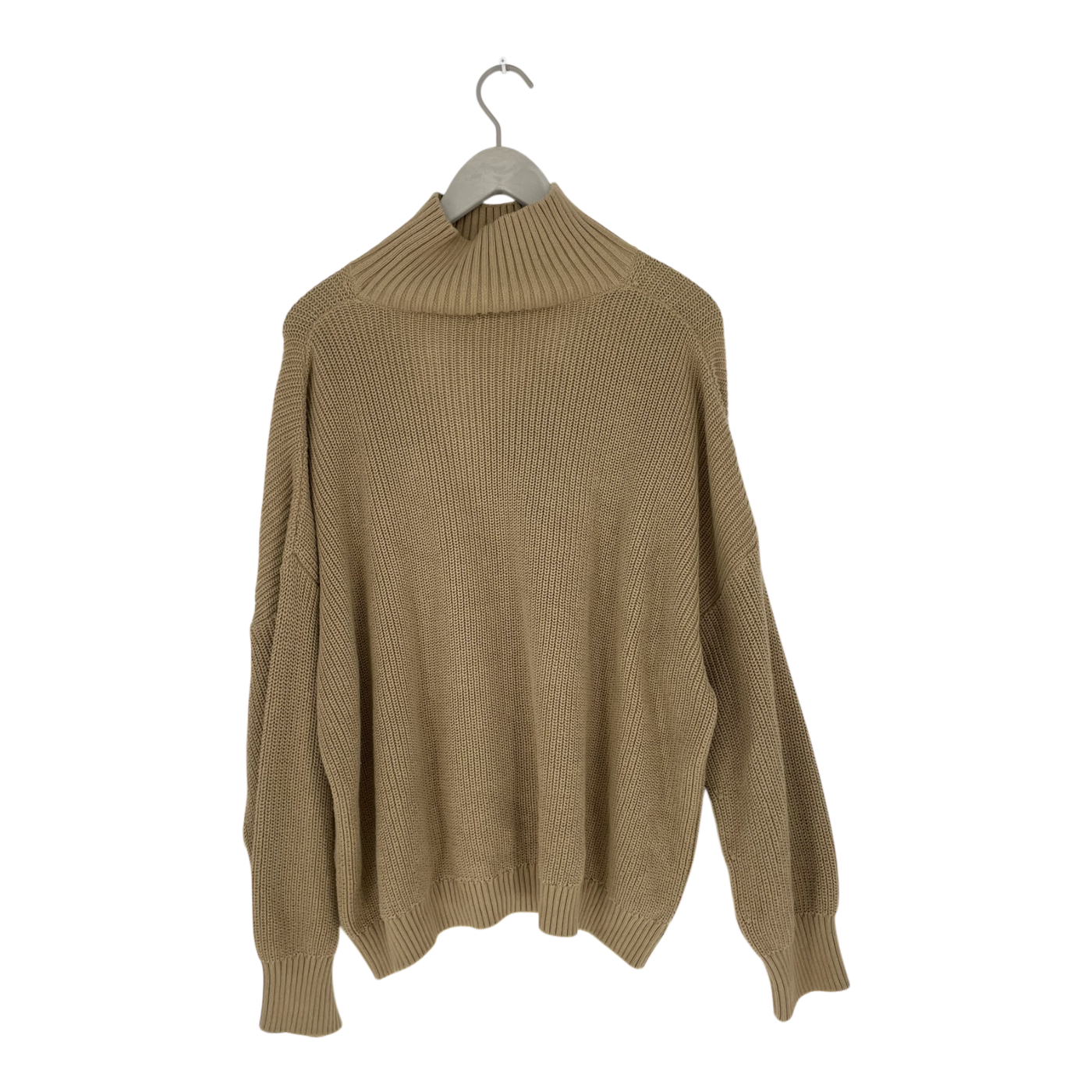 Simple folk knitted sweater, wheat | woman S
