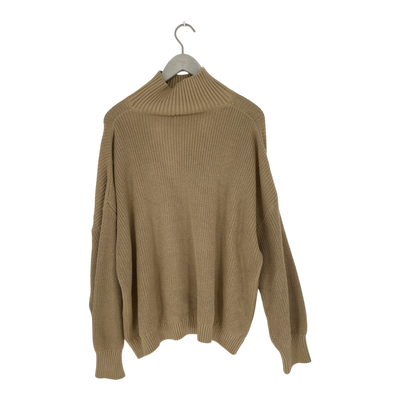 Simple folk knitted sweater, wheat | woman S