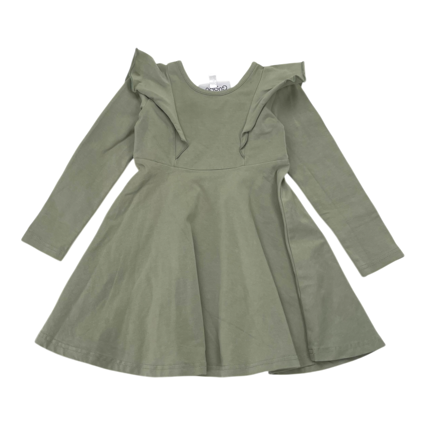 Gugguu frilla dress, tea green | 80cm