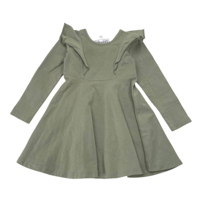 Gugguu frilla dress, tea green | 80cm