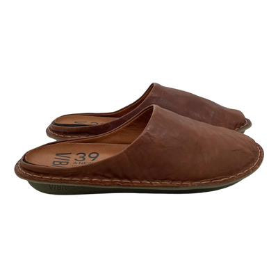 VIBAe Roma leather slippers, cognac brown | 39
