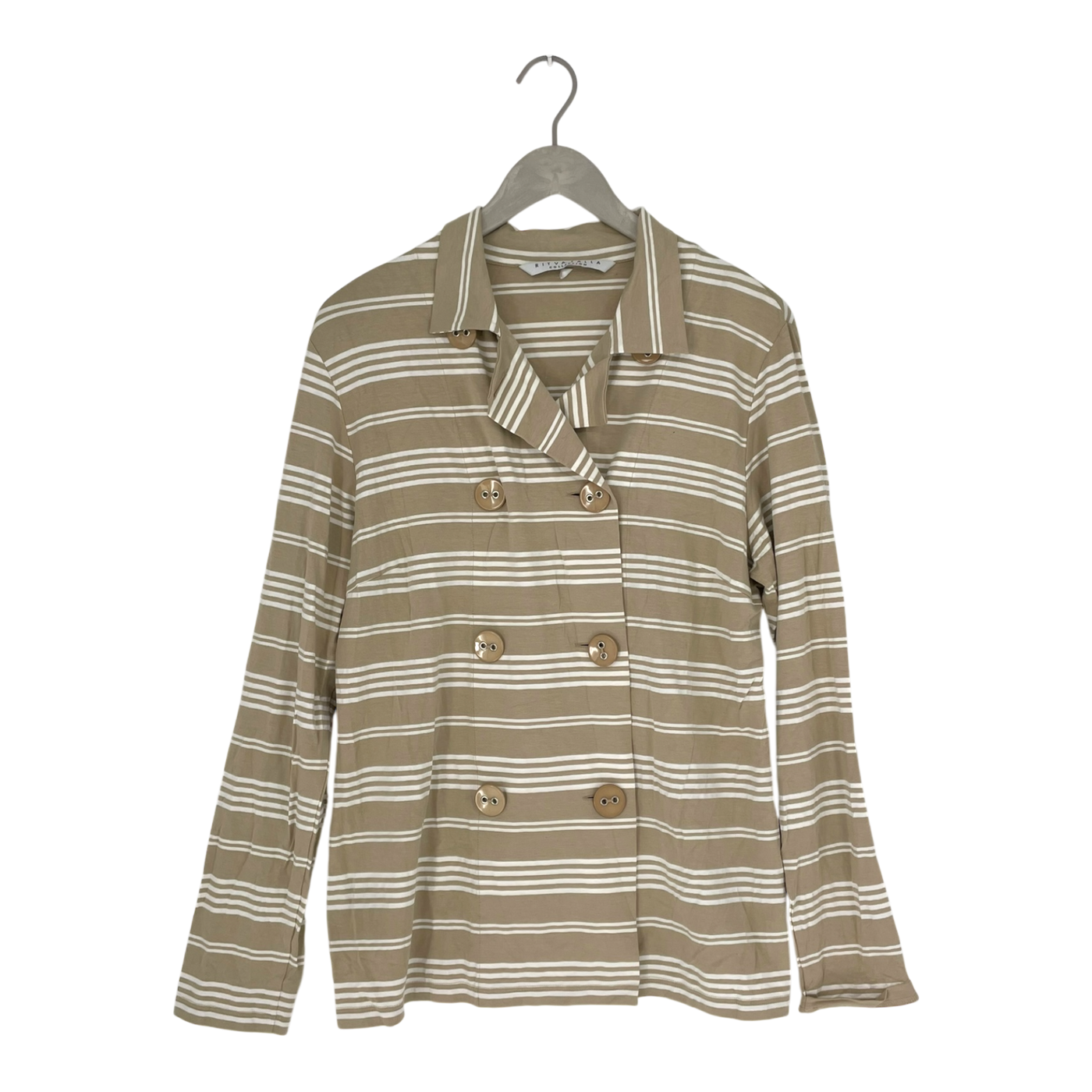 Marimekko tricot button shirt, stripes | woman XL