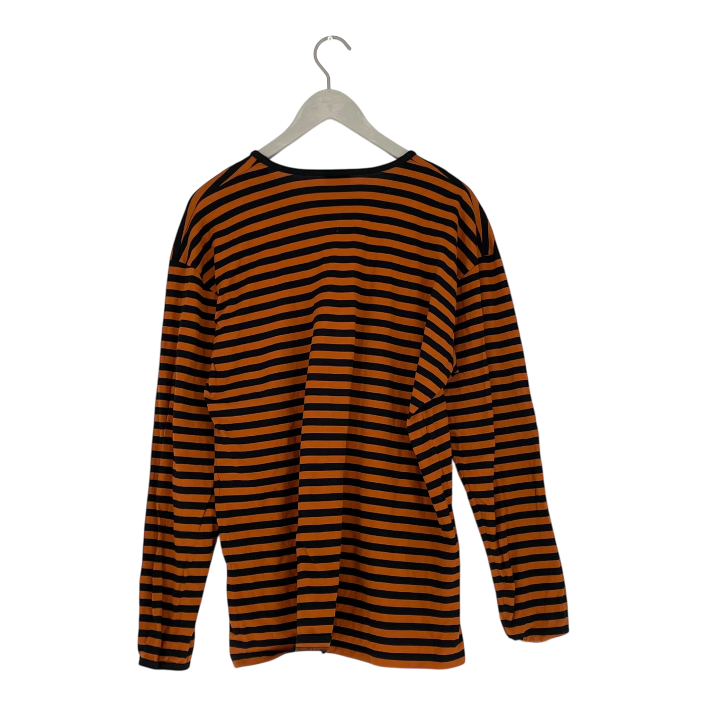 Marimekko stripe shirt, black/orange | woman XXL