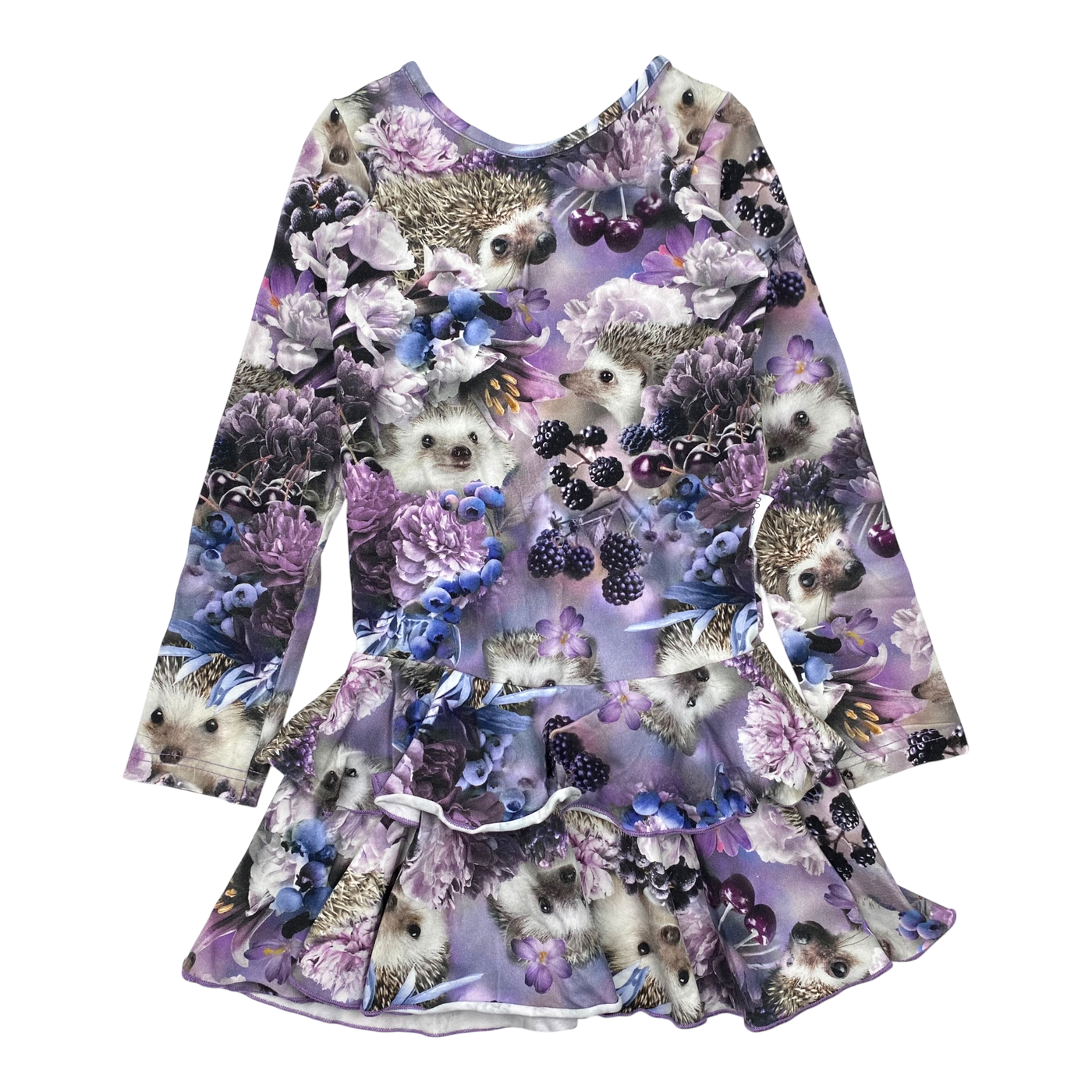 Gugguu frilla dress, hedgehog | 110cm