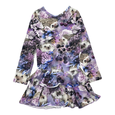 Gugguu frilla dress, hedgehog | 110cm