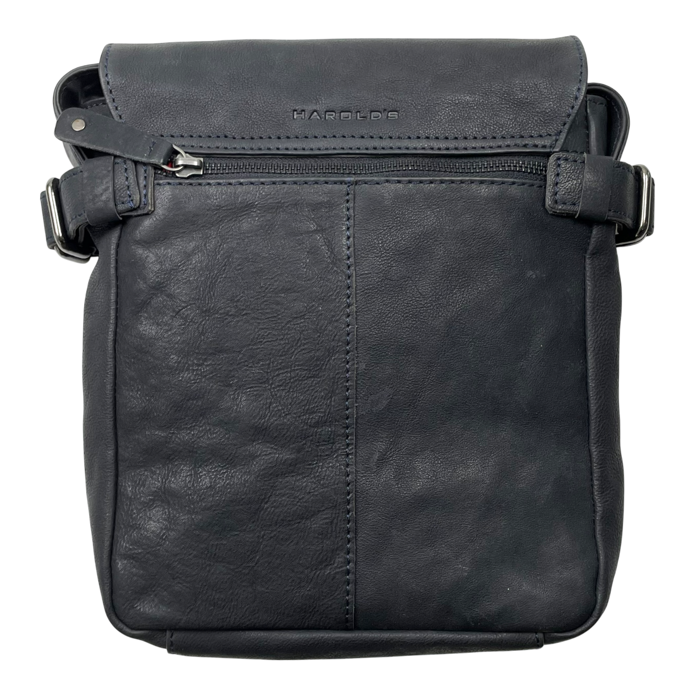 Harold's Bags leather crossbag small, midnight blue/black