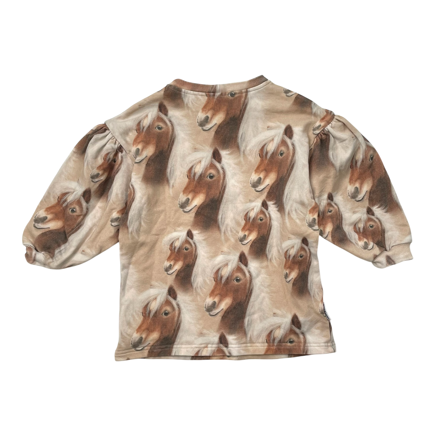 Metsola puff sweatshirt, horses | 86/92cm