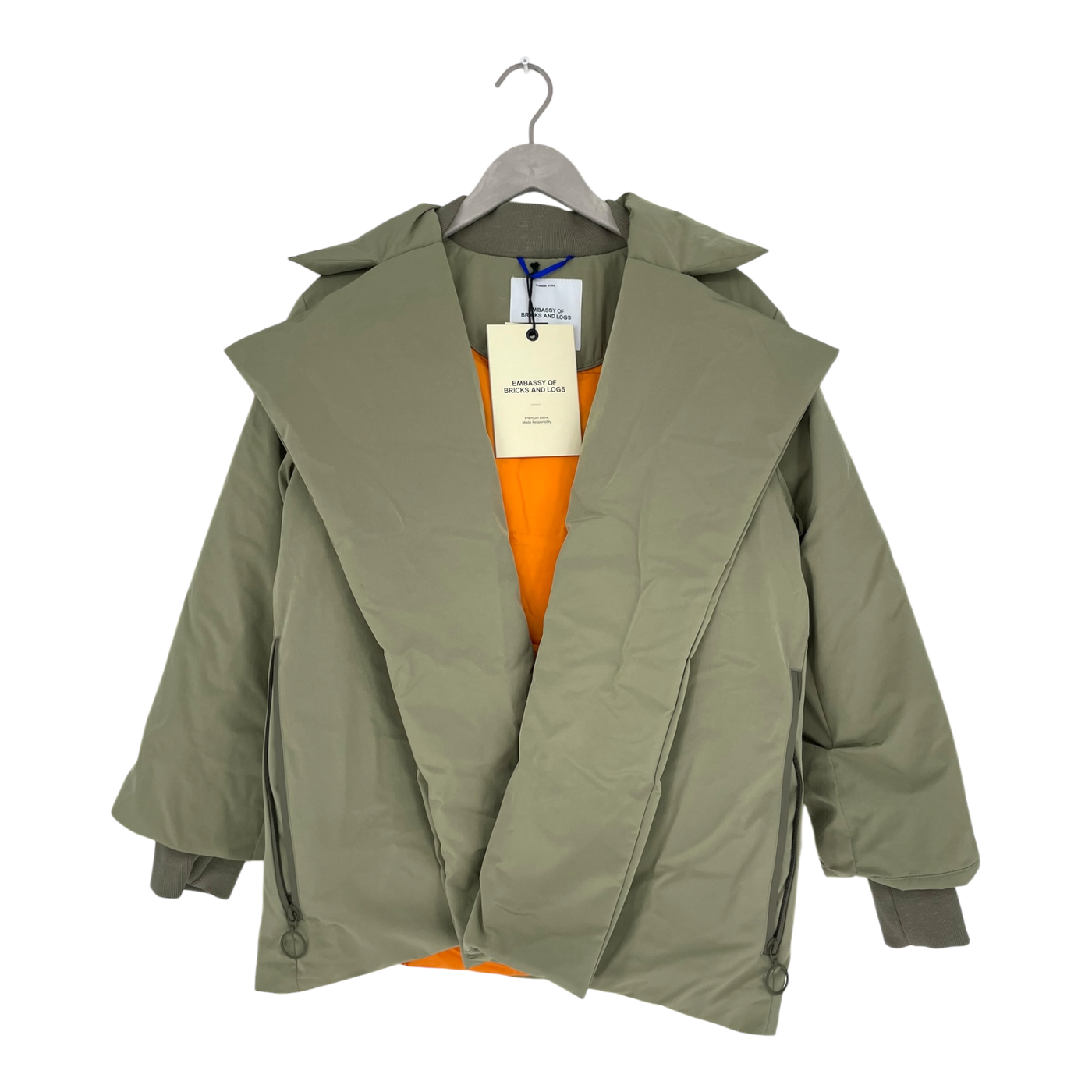 Embassy of Bricks and Logs avalon puffer jacket, pale olive | unisex S