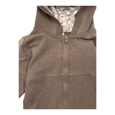 Metsola zipper hoodie, brown | 86/92cm