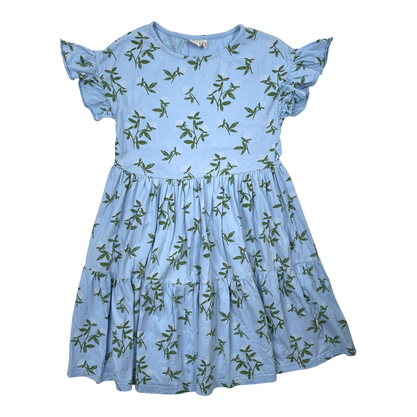 Mainio frill dress, white clover | 146/152cm