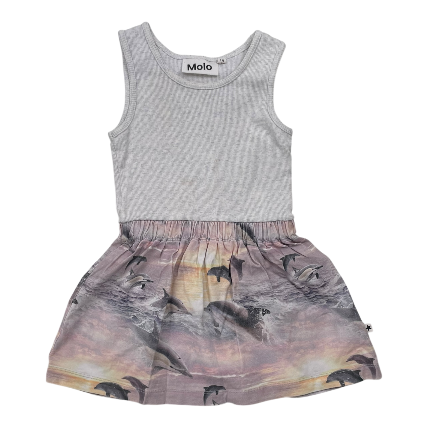 Molo colleen dress, dolphins | 86/92cm