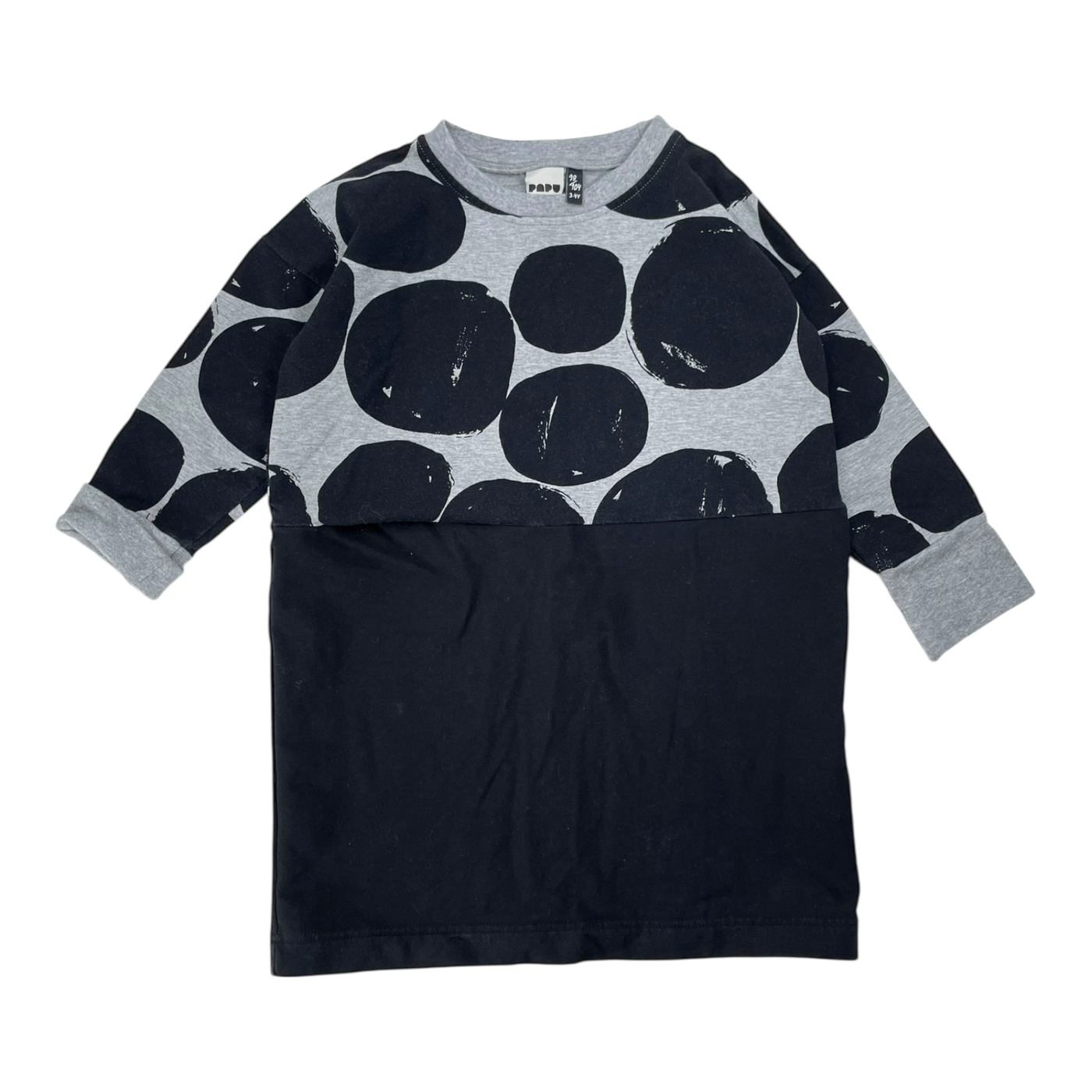 Papu sweat dress, black/grey | 98/104cm