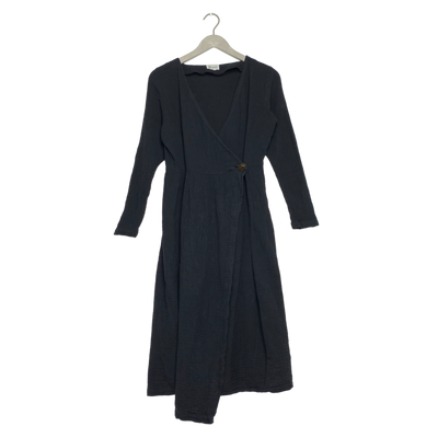 Kaiko muslin wrap dress, black | woman XS