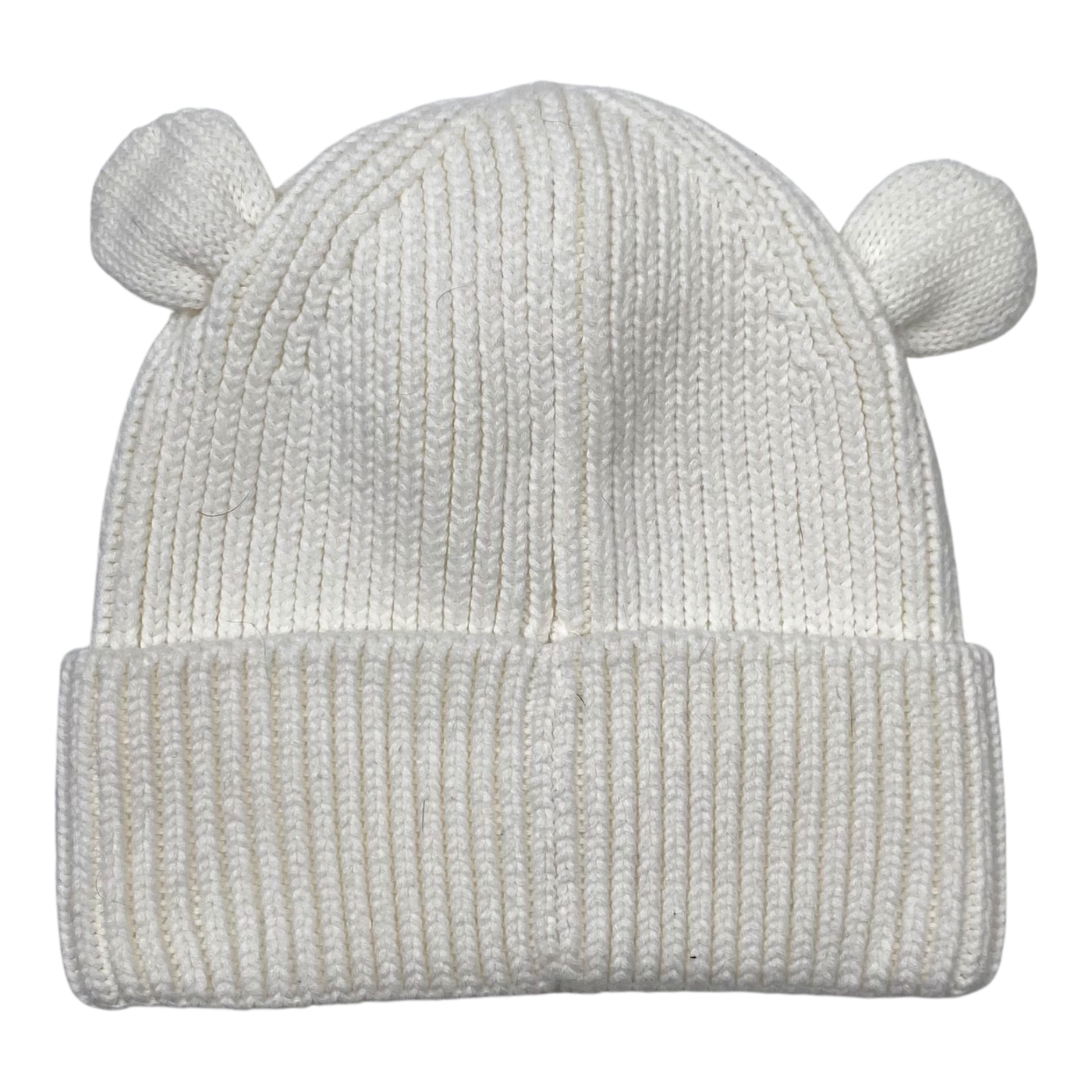 Metsola rib bear beanie, white | 1-3y