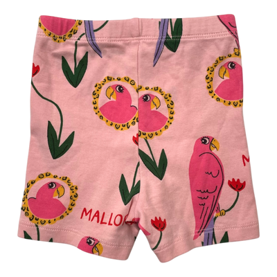 Mini Rodini parrot shorts, pink | 68/74cm