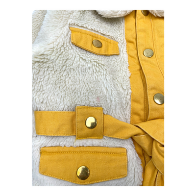 Mini Rodini teddy jacket, white/yellow | 104/110cm