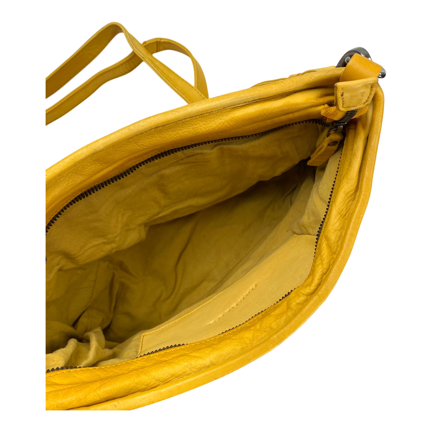 Harold's Bags leather braid shopper bag, yellow