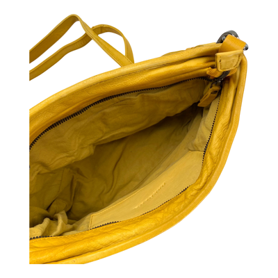 Harold's Bags leather braid shopper bag, yellow