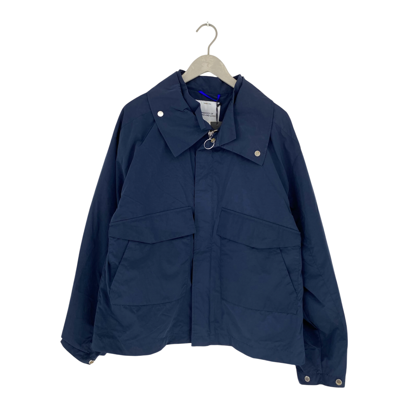 Embassy of Bricks and Logs wando short parka, navy blue | unisex S