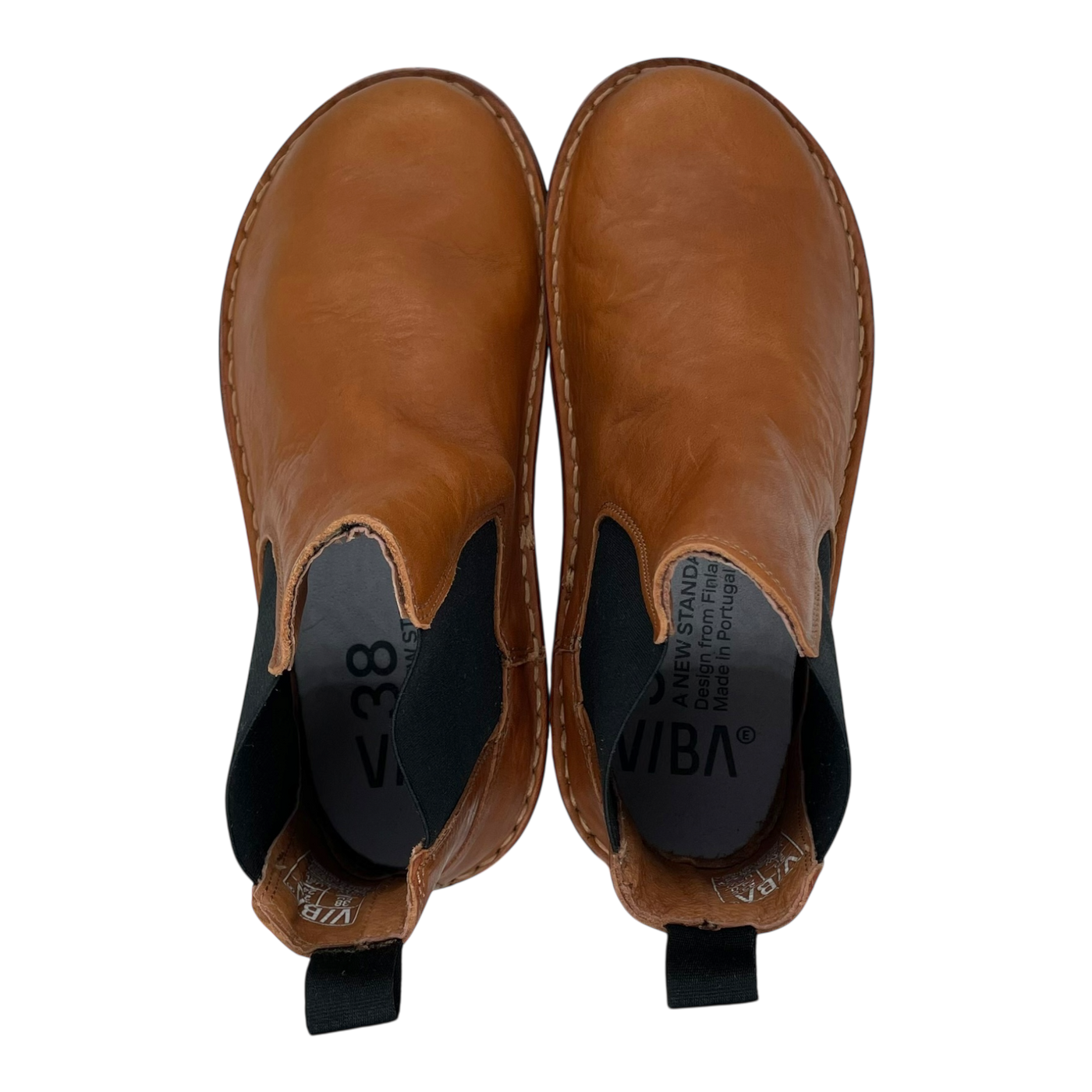 VIBAe Helsinki leather boots, cognac brown | 38