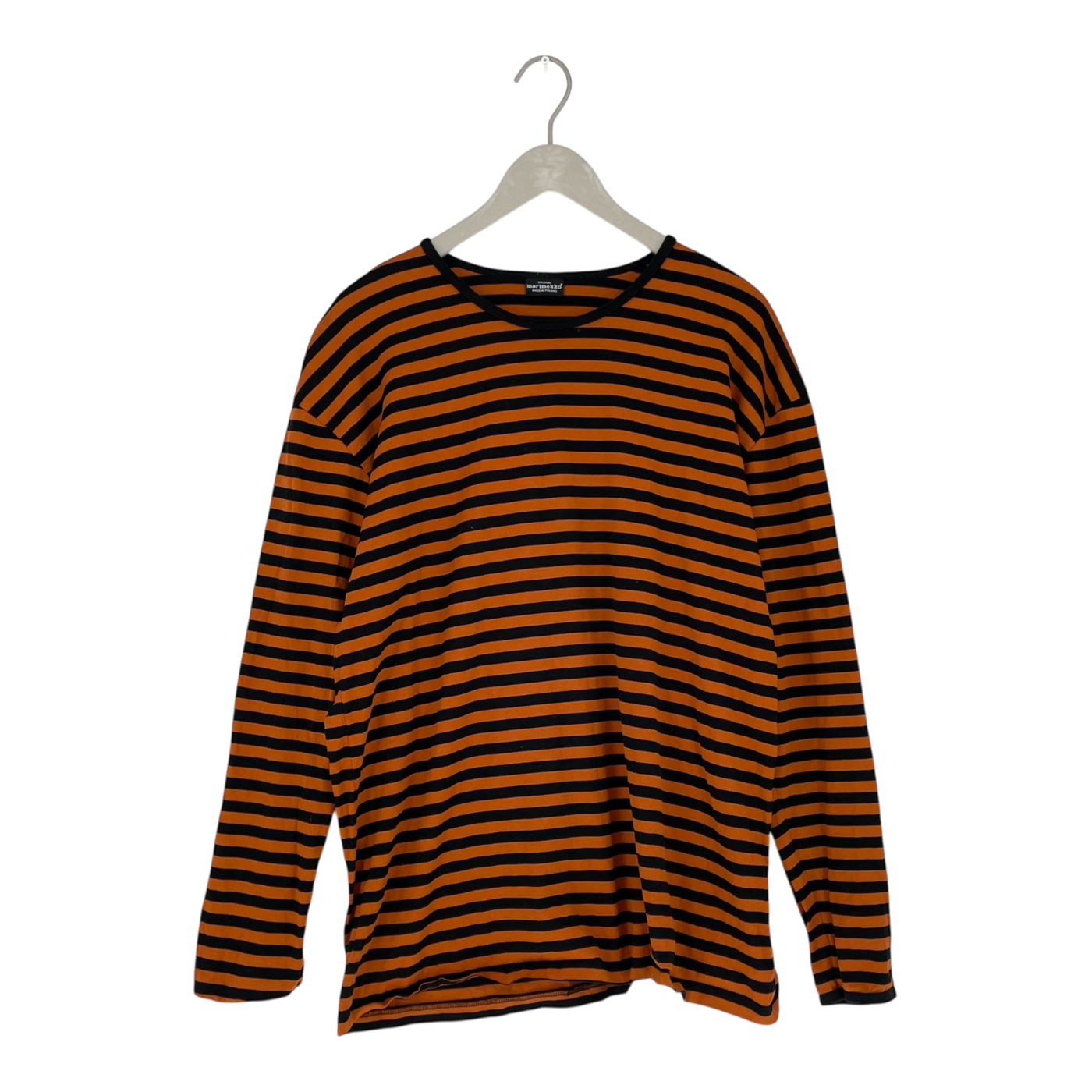 Marimekko stripe shirt, black/orange | woman XXL