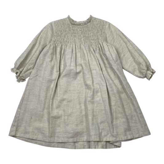 The Simple folk dress, grey melange | 2-3y