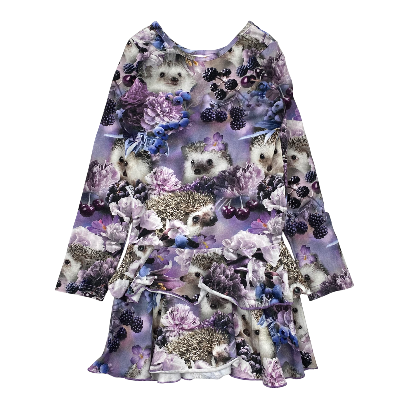 Gugguu frilla dress, hedgehog | 110cm