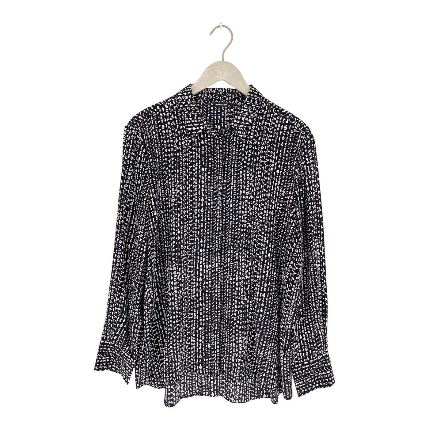Marimekko nitta silk shirt, black/white | woman 46