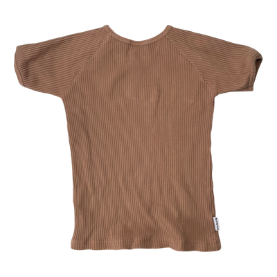 Metsola Rib T-Shirt, Beige | 122/128 cm
