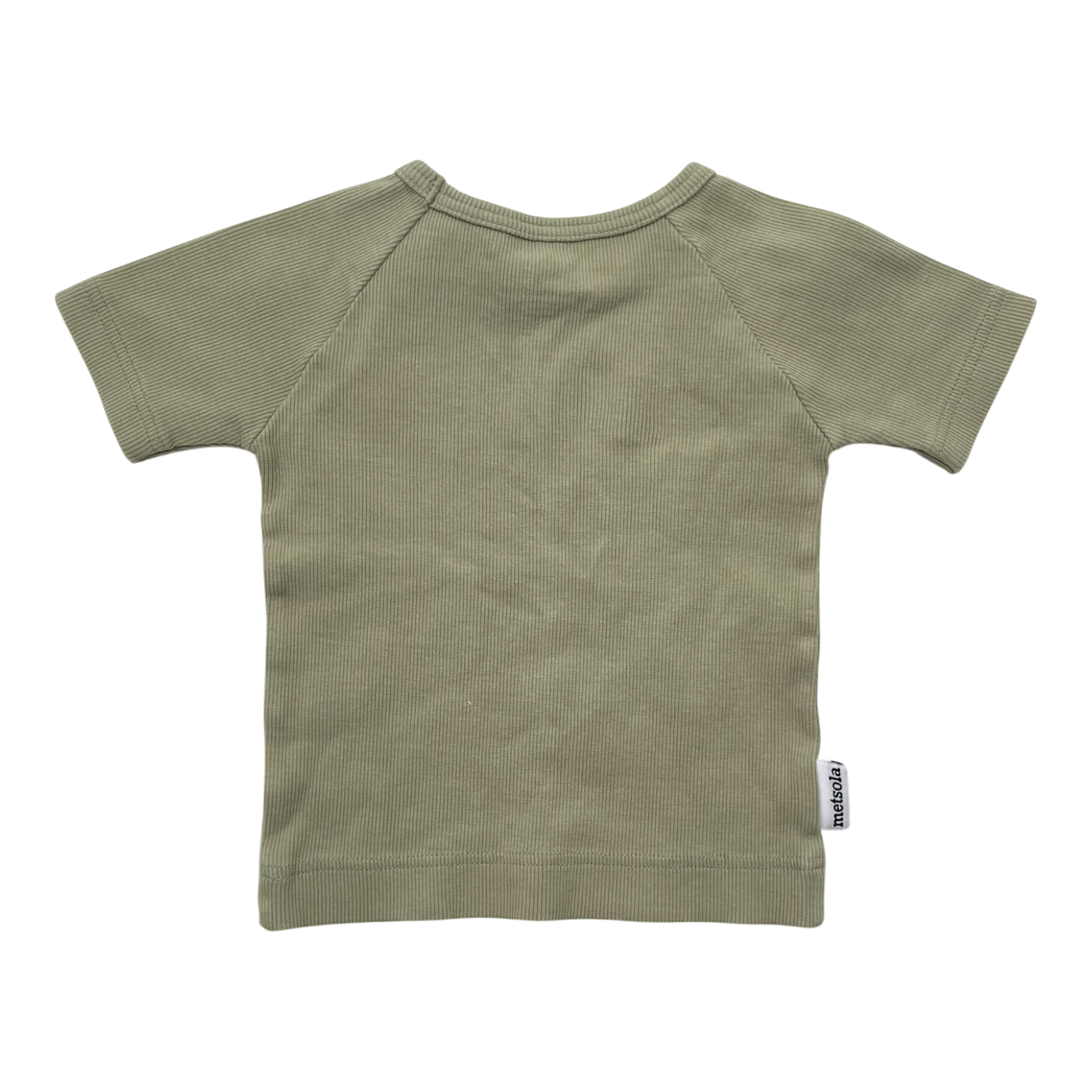 Metsola rib t-shirt, green | 80cm