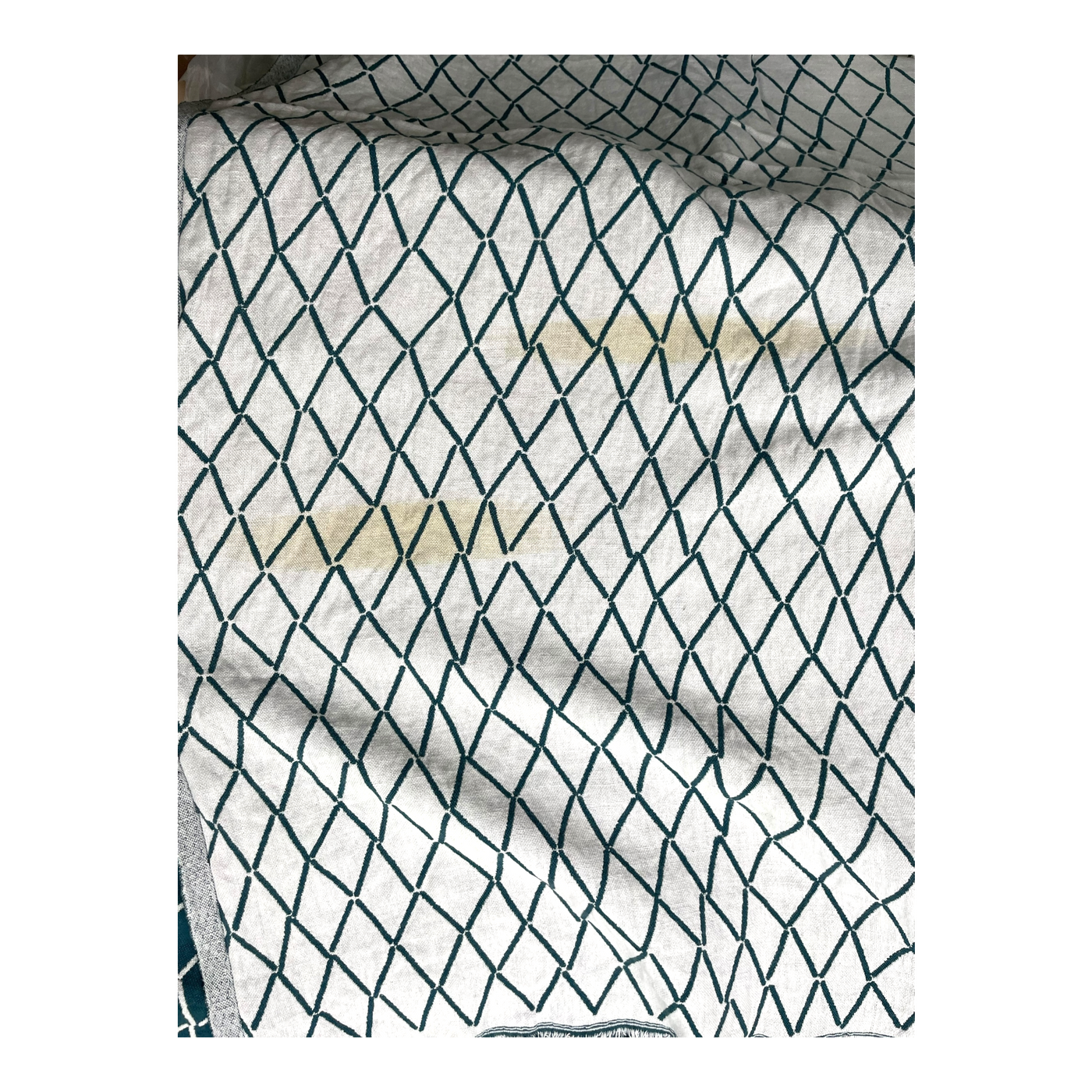 Lapuan Kankurit linen blend blanket, blue/ white