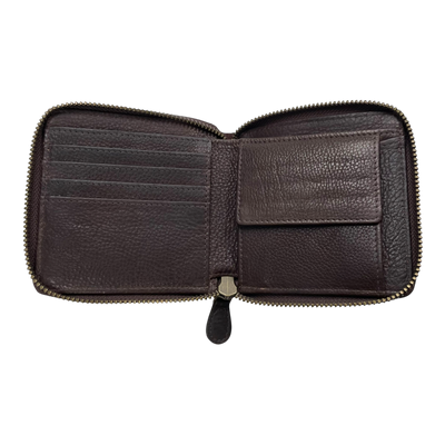 Holzrichter suede leather wallet, brown