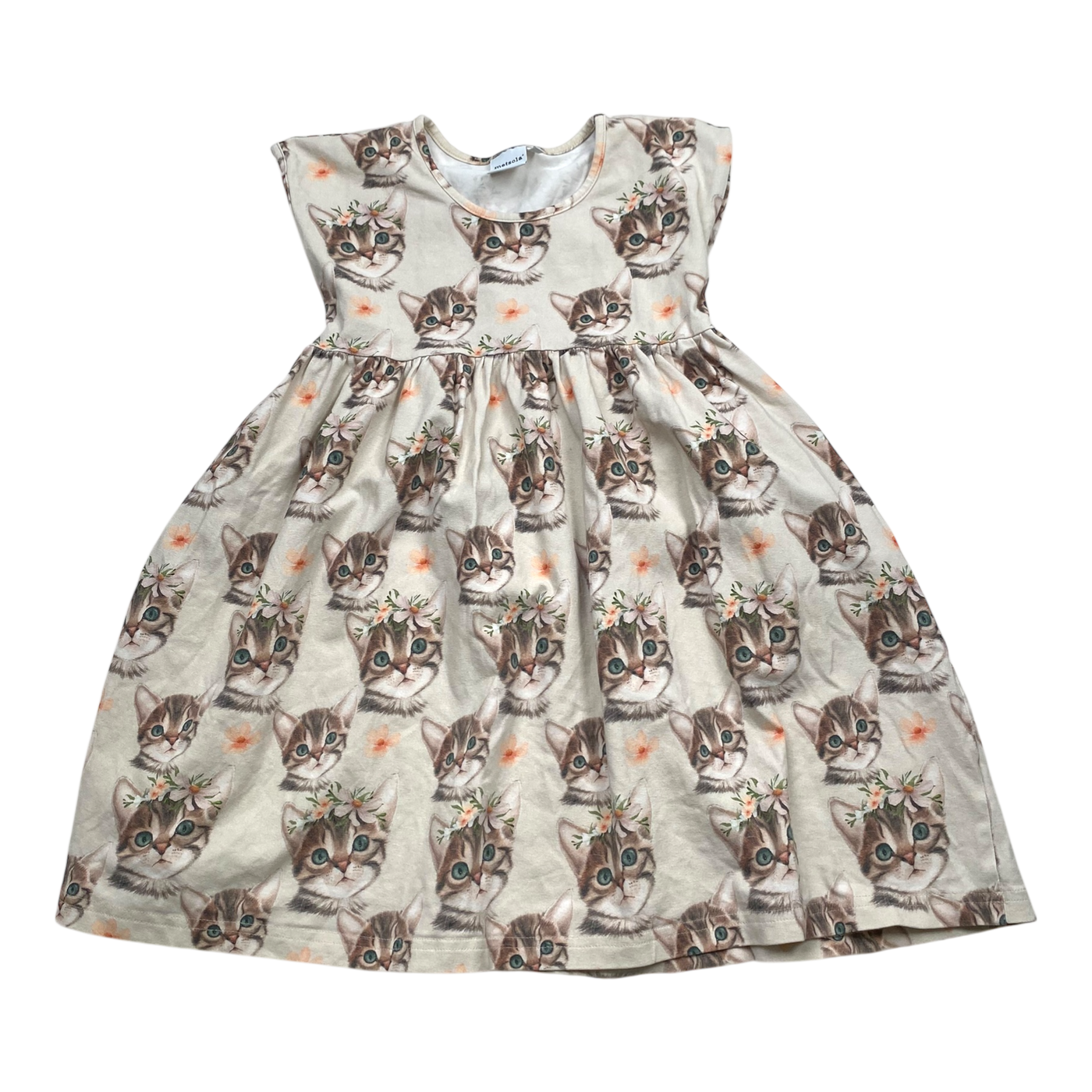Metsola t-shirt dress, kitten | 110/116cm