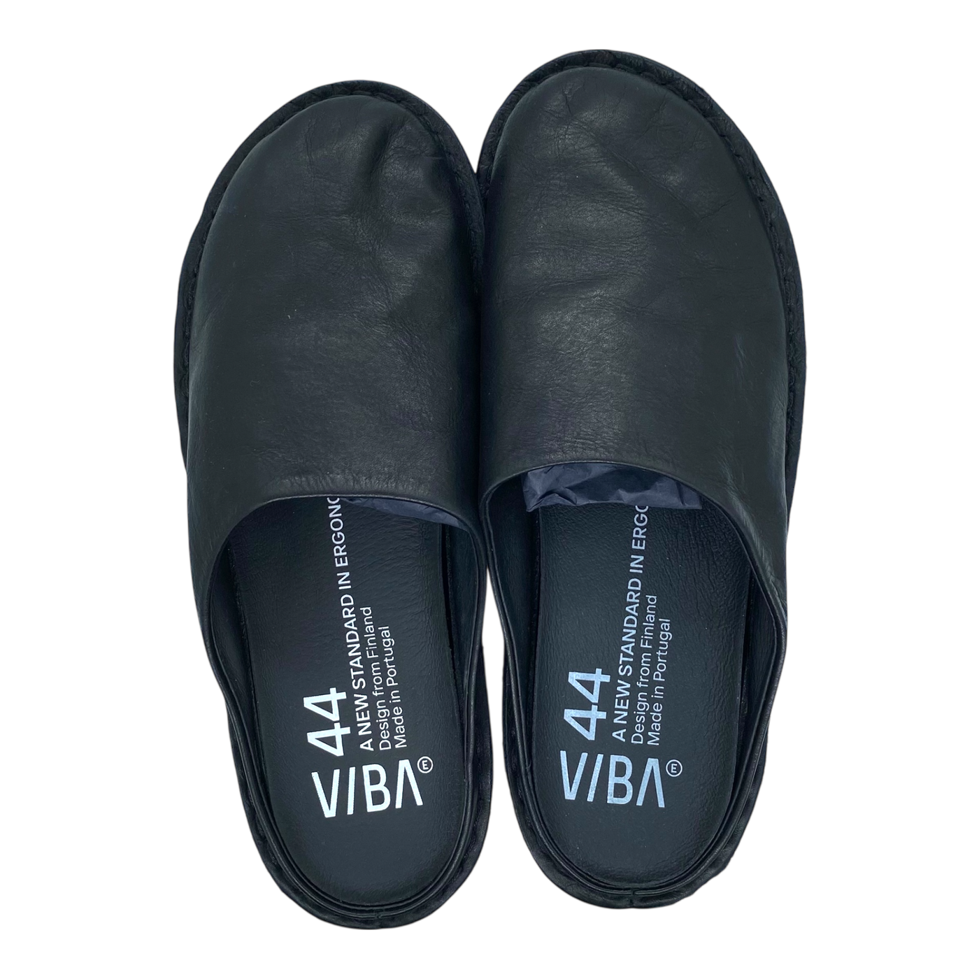 VIBAe Roma leather slippers, preto black | 44