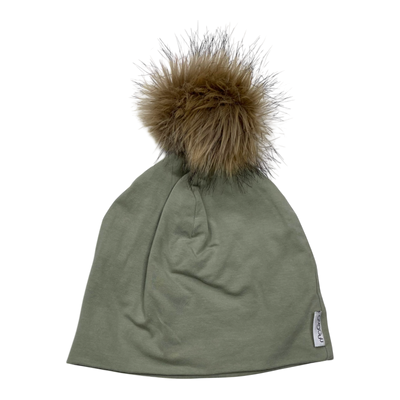Gugguu cotton knit beanie, tea green | 57cm+