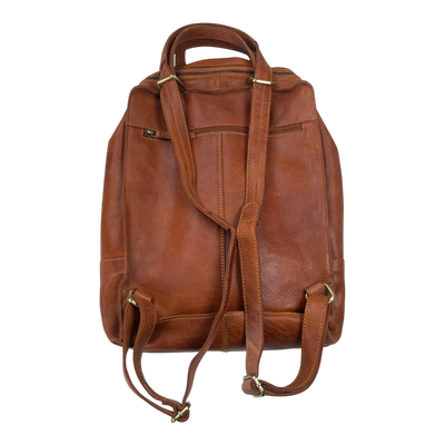 Harold's Bags leather submarine notebook backpack large, cognac