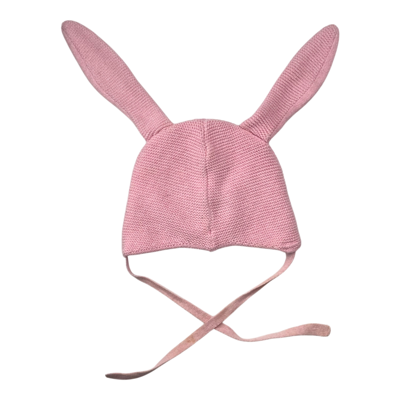 Metsola knitted cotton beanie with bunny ears, blue | 12months