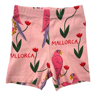 Mini Rodini parrot shorts, pink | 68/74cm